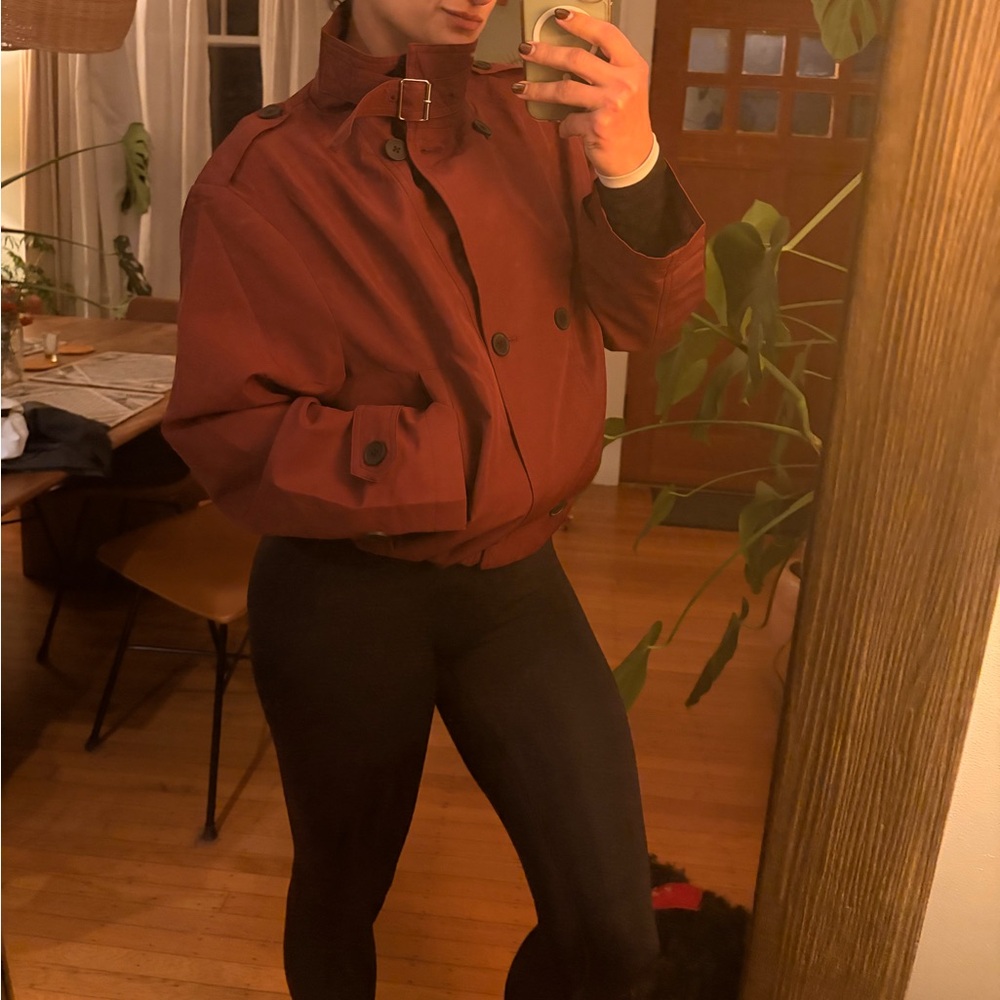 NWT Commense Burgundy Trench Coat - Picture 9 of 12